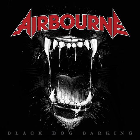 airbourne black Dog barking