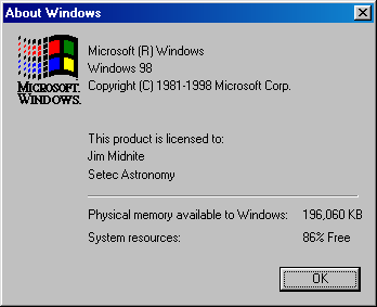 windows 98 SE
